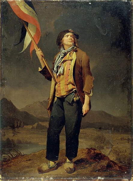 Portrait du chanteur Simon Chenard (1758-1832), en costume de sans-culotte, porte...14 octobre 1792. Creator: Louis Leopold Boilly