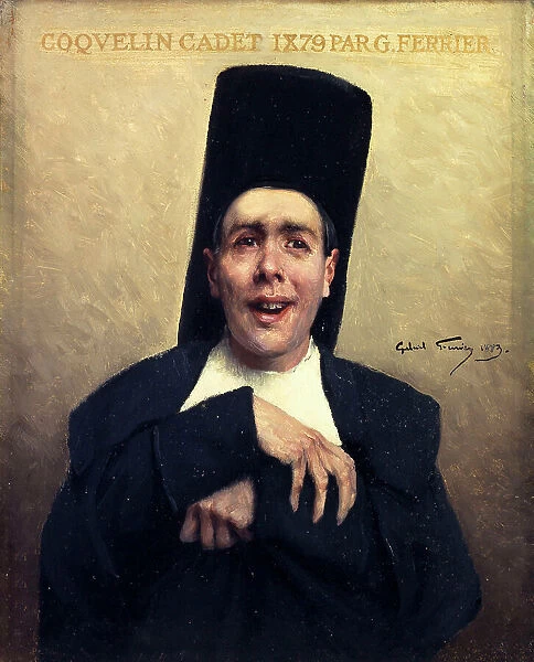 Portrait du comédien Ernest Coquelin, dit Coquelin cadet (1848-1909), sociétaire de la... 1883. Creator: Gabriel Ferrier
