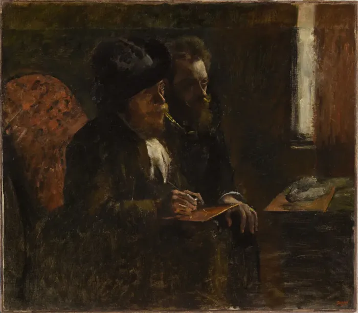Framed Print : Portrait du graveur Desboutin et du graveur Lepic, 1876-1877. Creator: Degas, Edgar (1834-1917) Framed Print : Portrait du graveur Desboutin et du graveur Lepic, 1876-1877. Creator: Degas, Edgar (1834-1917)