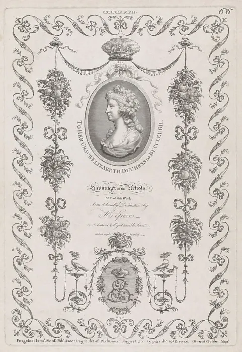 Framed Print : Portrait of the Duchess of Buccleugh and Ornament, nos. CCCCXXXII, 433, 435 ('D... August 30, 1792. Creator: Michelangelo Pergolesi. Portrait of the Duchess of Buccleugh and Ornament, nos. CCCCXXXII, 433, 435 ('D... August 30, 1792) Framed Print : Portrait of the Duchess of Buccleugh and Ornament, nos. CCCCXXXII, 433, 435 ('D... August 30, 1792. Creator: Michelangelo Pergolesi. Portrait of the Duchess of Buccleugh and Ornament, nos. CCCCXXXII, 433, 435 ('D... August 30, 1792)