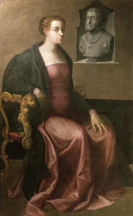 Framed Print : Portrait of Duchess Margaret of Parma (1522-1586), 1545. Creator: Piombo, Sebastiano, del (1485-1547) Framed Print : Portrait of Duchess Margaret of Parma (1522-1586), 1545. Creator: Piombo, Sebastiano, del (1485-1547)