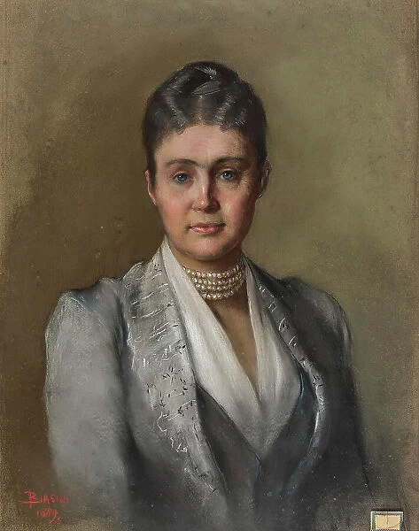 Portrait of Duchess Maria Theresa of Württemberg, Archduchess of Austria (1845-1927). Creator: Biasini, Mari (1866-1937)