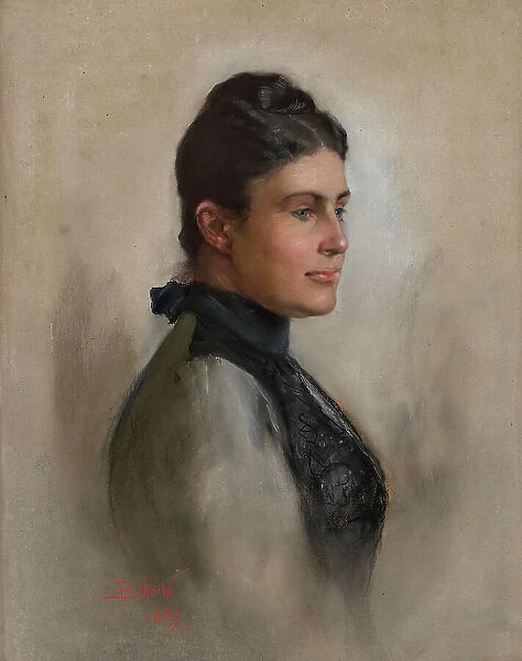 Portrait of Duchess Maria Theresa of Württemberg, Archduchess of Austria (1845-1927), 1889. Creator: Biasini, Mari (1866-1937)