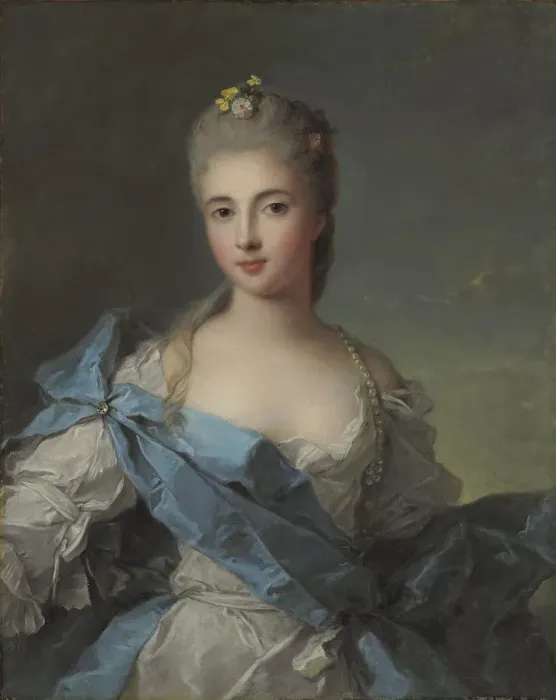 Framed Print : Portrait of Duchesse de la Rochefoucauld. Artist: Nattier, Jean-Marc (1685-1766) Framed Print : Portrait of Duchesse de la Rochefoucauld. Artist: Nattier, Jean-Marc (1685-1766)