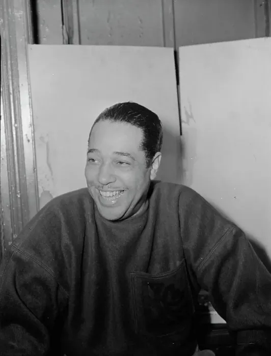 Framed Print : Portrait of Duke Ellington, Washington, D.C. between 1938. Creator: William Paul Gottlieb Framed Print : Portrait of Duke Ellington, Washington, D.C. between 1938. Creator: William Paul Gottlieb