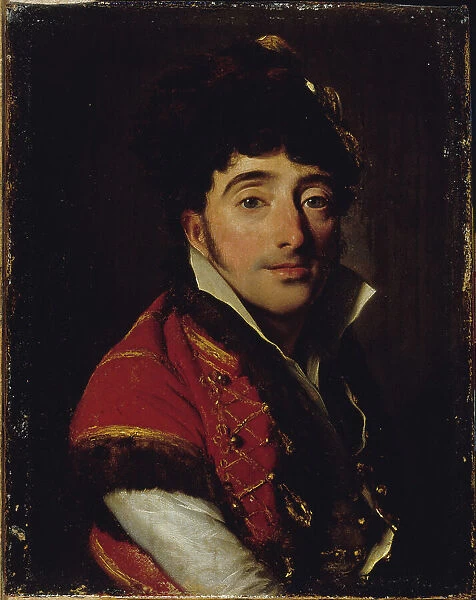 Portrait d'un acteur, en veste rouge bordée de fourrure, c1800. Creator: Louis Leopold Boilly