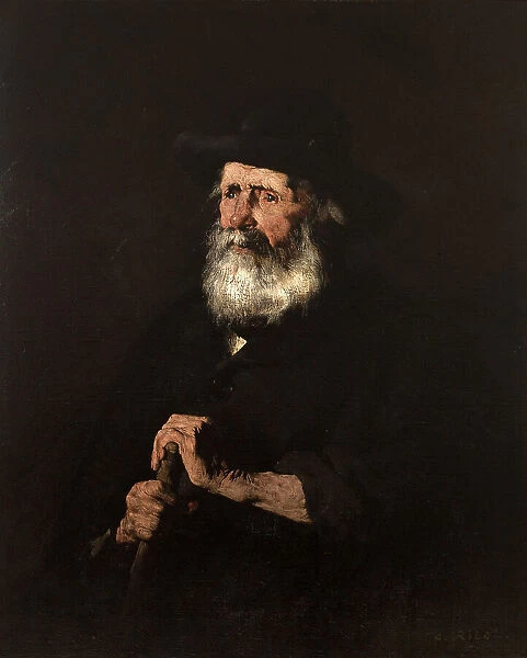 Portrait d'un vieillard, c.1875. Creator: Theodule Ribot