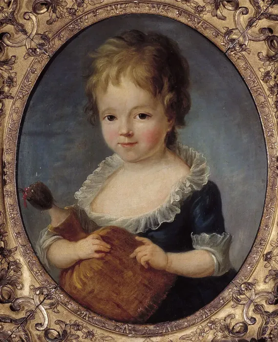 Framed Print : Portrait d'une petite fille tenant une poupée. Creator: Francois Hubert Drouais Framed Print : Portrait d'une petite fille tenant une poupée. Creator: Francois Hubert Drouais