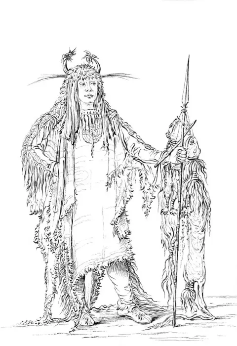 Framed Print : Portrait of Eagle Ribs, Native American Man, 1841. Artist: Myers and Co Framed Print : Portrait of Eagle Ribs, Native American Man, 1841. Artist: Myers and Co