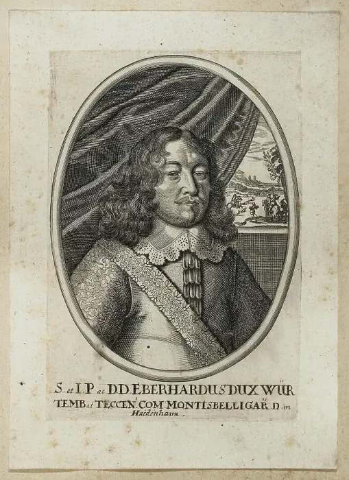 Framed Print : Portrait of Eberhard III, Duke of Württemberg (1614-1674). Creator: Kilian, Philipp (1628-1693)
