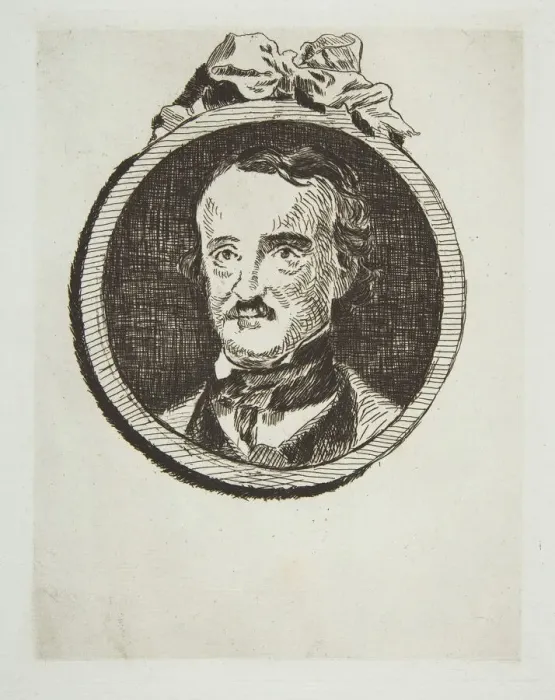 Framed Print : Portrait of Edgar Allan Poe, 1876. Creator: Edouard Manet