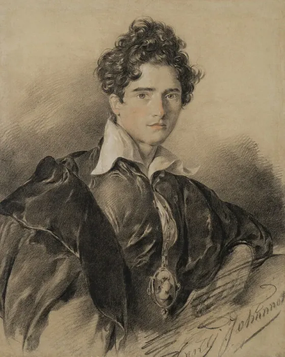 Framed Print : Portrait of Edmond Geffroy (1804-1895) as Hamlet, c 1829. Creator: Johannot, Tony (1803-1852) Framed Print : Portrait of Edmond Geffroy (1804-1895) as Hamlet, c 1829. Creator: Johannot, Tony (1803-1852)