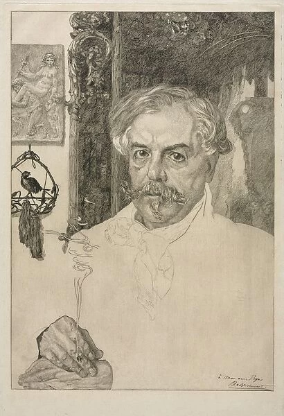 Portrait of Edmond de Goncourt, 1882. Creator: Felix Bracquemond (French, 1833-1914)