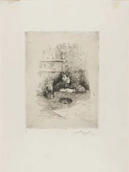 Framed Print : Portrait of Eduardo Zamaçois, Spanish Painter, n.d. Creator: Mariano Jose Maria Bernardo Fortuny y Carbo