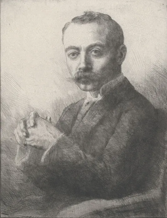 Framed Print : Portrait of Edward D. Adams, 1892. Creator: Alphonse Legros Framed Print : Portrait of Edward D. Adams, 1892. Creator: Alphonse Legros