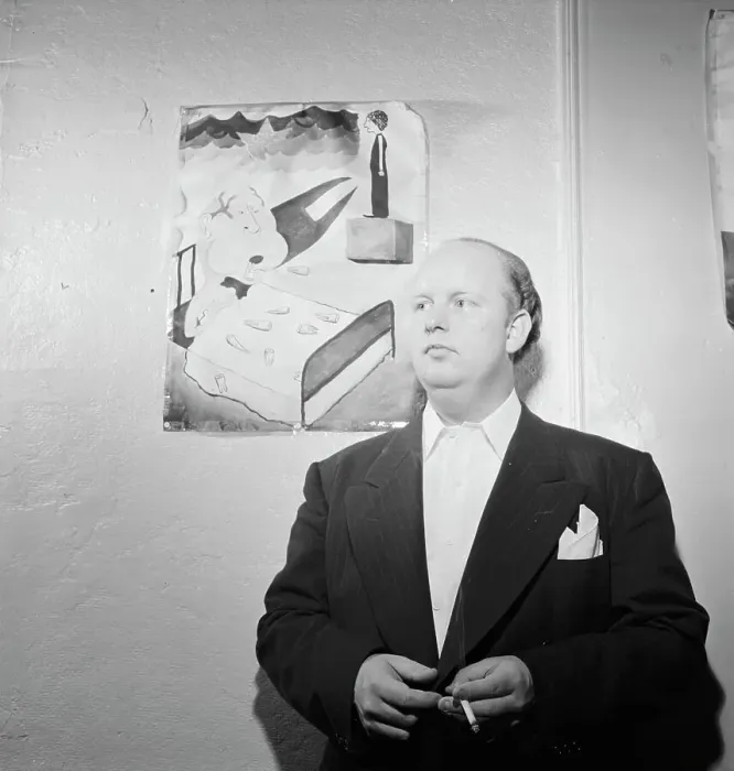 Framed Print : Portrait of Edwin A. Finckel in his home, Greenwich Village, New York, N.Y. ca. July 1946. Creator: William Paul Gottlieb Framed Print : Portrait of Edwin A. Finckel in his home, Greenwich Village, New York, N.Y. ca. July 1946. Creator: William Paul Gottlieb