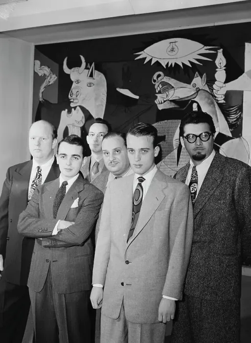 Framed Print : Portrait of Edwin A. Finckel, Ralph Burns, Eddie Sauter, Johnny... Museum of Modern Art, N.Y. 1947 Creator: William Paul Gottlieb Framed Print : Portrait of Edwin A. Finckel, Ralph Burns, Eddie Sauter, Johnny... Museum of Modern Art, N.Y. 1947 Creator: William Paul Gottlieb