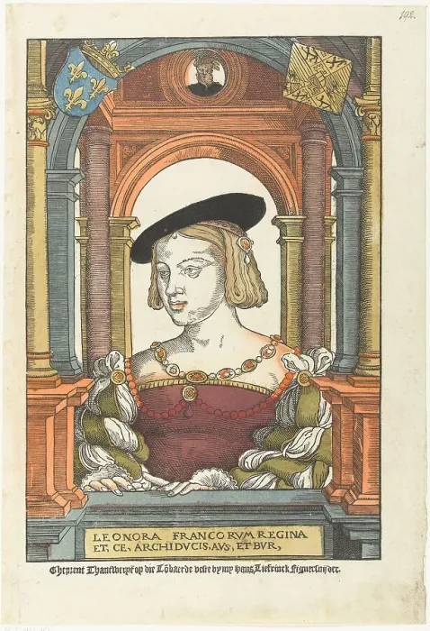 Framed Print : Portrait of Eleanor of Austria (1498-1558), 1539. Artist: Coecke van Aelst, Pieter, the Elder (1502-1550) Framed Print : Portrait of Eleanor of Austria (1498-1558), 1539. Artist: Coecke van Aelst, Pieter, the Elder (1502-1550)