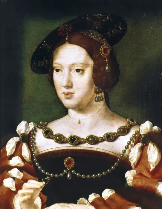 Framed Print : Portrait of Eleanor, Queen of France, c1530-1540. Artist: Joos van Cleve Framed Print : Portrait of Eleanor, Queen of France, c1530-1540. Artist: Joos van Cleve