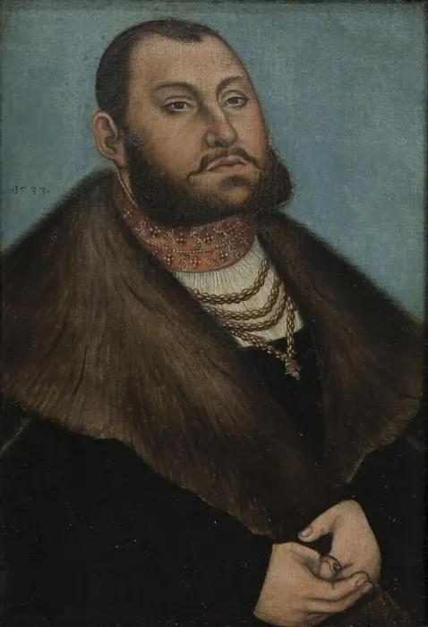 Framed Print : Portrait of the Elector John Frederic the Magnanimous of Saxony (1503-1554), 1533. Creator: Lucas Cranach the Elder Framed Print : Portrait of the Elector John Frederic the Magnanimous of Saxony (1503-1554), 1533. Creator: Lucas Cranach the Elder