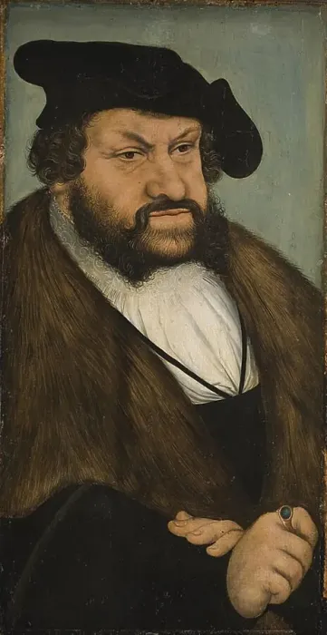 Framed Print : Portrait of the Elector John the Steadfast of Saxony (1468-1532), 1531-1534. Creator: Lucas Cranach the Elder Framed Print : Portrait of the Elector John the Steadfast of Saxony (1468-1532), 1531-1534. Creator: Lucas Cranach the Elder