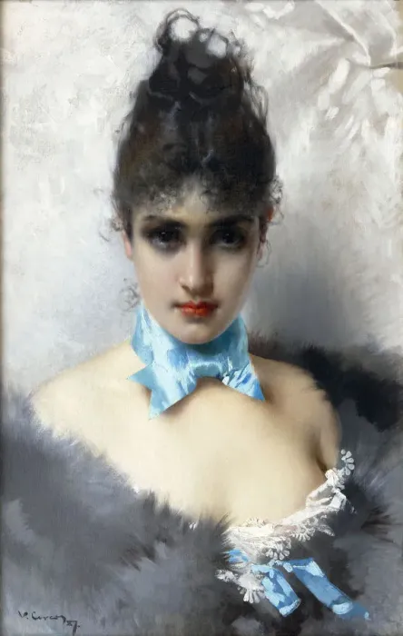 Framed Print : Portrait of an elegant Lady, 1887 Framed Print : Portrait of an elegant Lady, 1887