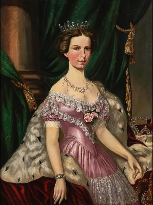 Framed Print : Portrait of Elisabeth of Bavaria (1837-1898), as Bride, ca 1854. Creator: Anonymous Framed Print : Portrait of Elisabeth of Bavaria (1837-1898), as Bride, ca 1854. Creator: Anonymous