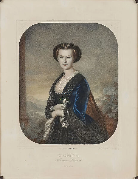 Portrait of Elisabeth of Bavaria (1837-1898), ca 1854. Creator: Dauthage, Adolf (1825-1883)