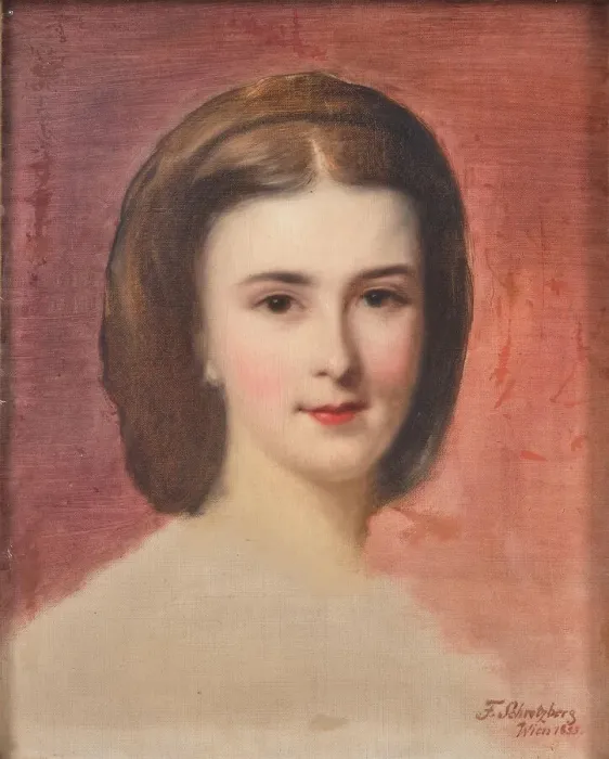 Framed Print : Portrait of Elisabeth of Bavaria, 1855. Creator: Schrotzberg, Franz (1811-1889) Framed Print : Portrait of Elisabeth of Bavaria, 1855. Creator: Schrotzberg, Franz (1811-1889)