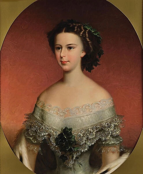 Portrait of Elisabeth of Bavaria, ca 1854. Creator: Schrotzberg, Franz (1811-1889)