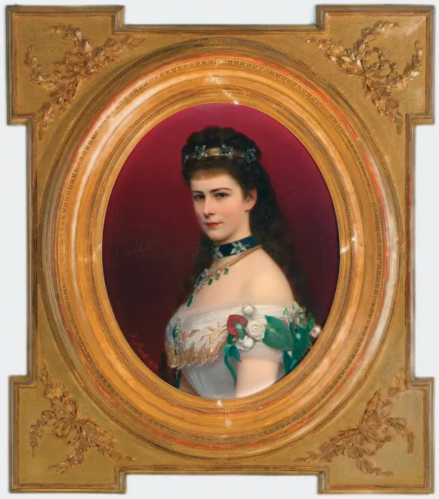Framed Print : Portrait of Elisabeth of Bavaria with Diadem, before 1885. Artist: Raab, Georg Martin Ignaz (1821-1885) Framed Print : Portrait of Elisabeth of Bavaria with Diadem, before 1885. Artist: Raab, Georg Martin Ignaz (1821-1885)