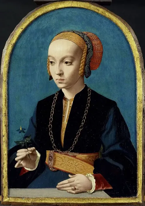Framed Print : Portrait of Elisabeth Bellinghausen (c.1520- after 1570), 1538-1539. Creator: Bartholomaeus Bruyn the Elder Framed Print : Portrait of Elisabeth Bellinghausen (c.1520- after 1570), 1538-1539. Creator: Bartholomaeus Bruyn the Elder