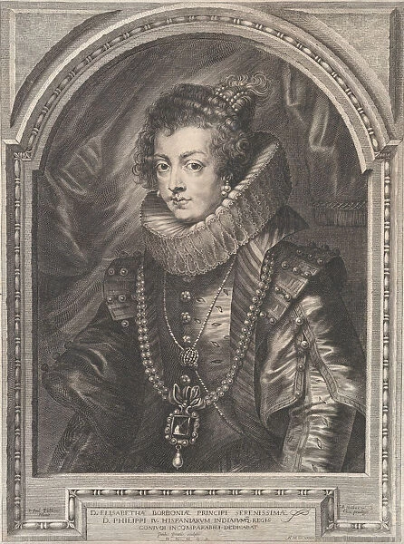 Portrait of Elisabeth of Bourbon, Queen of Spain, 1632. 1632. Creator: Paulus Pontius