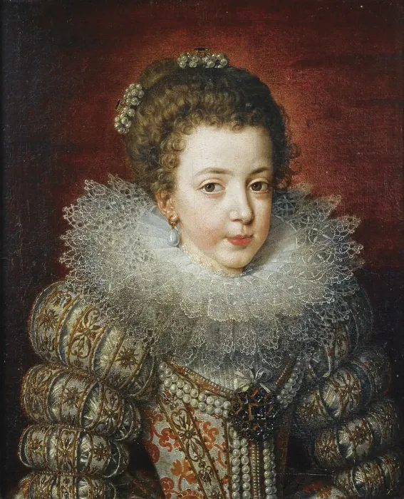 Framed Print : Portrait of Elisabeth of France (1602-1644), Queen consort of Spain. Artist: Pourbus, Frans, the Younger (1569-1622) Framed Print : Portrait of Elisabeth of France (1602-1644), Queen consort of Spain. Artist: Pourbus, Frans, the Younger (1569-1622)