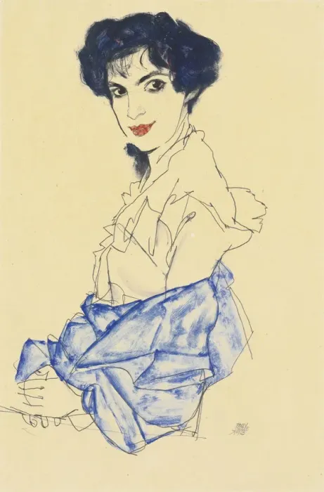 Framed Print : Portrait of Elisabeth Lederer, Seated with Hands Folded, 1913. Artist: Schiele, Egon (1890-1918) Framed Print : Portrait of Elisabeth Lederer, Seated with Hands Folded, 1913. Artist: Schiele, Egon (1890-1918)