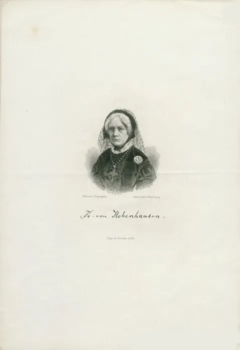 Framed Print : Portrait of Elise von Hohenhausen (1789-1857), 1890. Creator: Weger, August (1823-1892) Framed Print : Portrait of Elise von Hohenhausen (1789-1857), 1890. Creator: Weger, August (1823-1892)