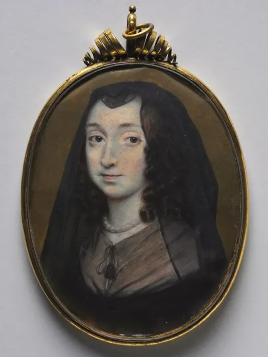 Framed Print : Portrait of Elizabeth Morrison, Lady Capell of Hadham, c. 1650. Creator: Richard Gibson (British Framed Print : Portrait of Elizabeth Morrison, Lady Capell of Hadham, c. 1650. Creator: Richard Gibson (British