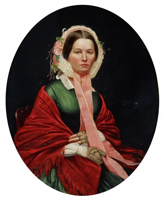 Framed Print : Portrait of Ellen Houser Hays, date unknown, c1850s. Creator: Barton Stone Hays Framed Print : Portrait of Ellen Houser Hays, date unknown, c1850s. Creator: Barton Stone Hays