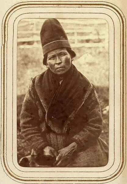 Portrait of Elsa Nilsdotter Länta, 35 years old, Sirka's Sami village, 1868. Creator: Lotten von Duben