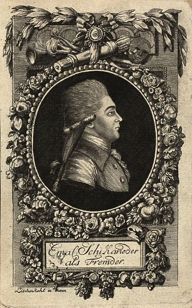 Portrait of Emanuel Schikaneder (1751-1812), 1788. Creator: Loeschenkohl