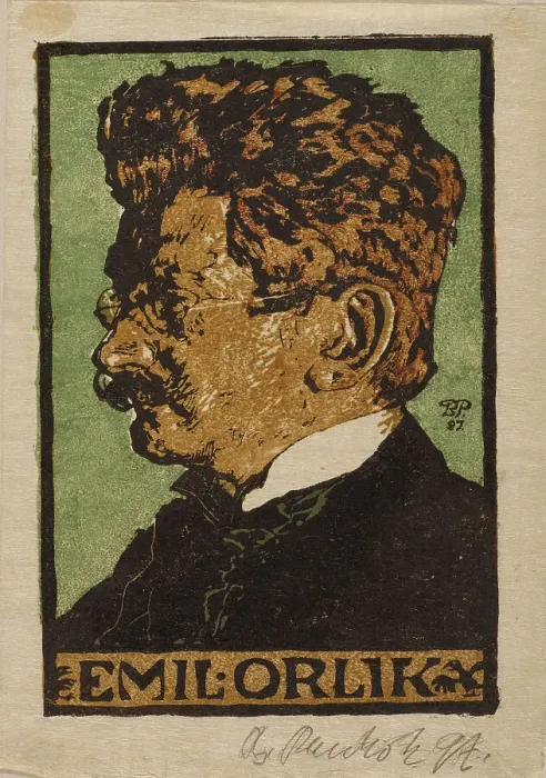 Framed Print : Portrait of Emil Orlik (1870-1932), 1897. Creator: Pankok, Bernhard (1872-1943) Framed Print : Portrait of Emil Orlik (1870-1932), 1897. Creator: Pankok, Bernhard (1872-1943)