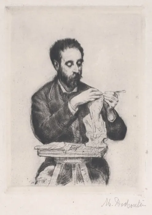 Framed Print : Portrait of Emile Soldi, 1876. Creator: Marcellin-Gilbert Desboutin Framed Print : Portrait of Emile Soldi, 1876. Creator: Marcellin-Gilbert Desboutin