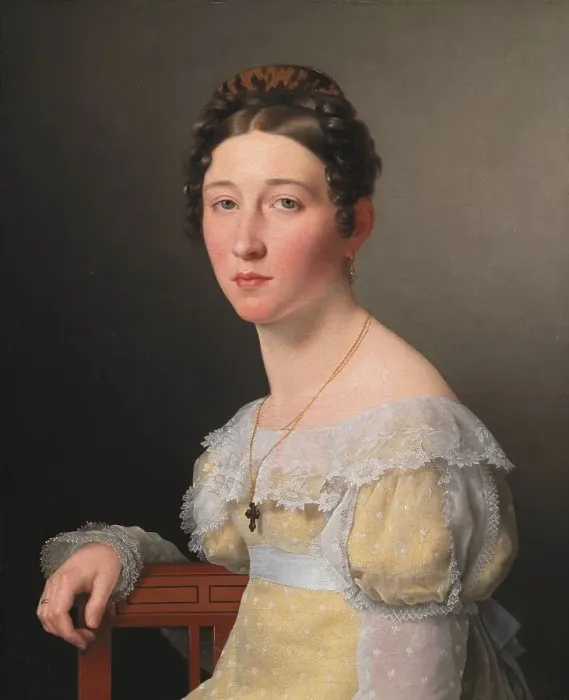 Framed Print : Portrait of Emilie Henriette Massmann, Betrothed of Frederik Wilhelm Caspar von Benzon; 1820. Creator: CW Eckersberg Framed Print : Portrait of Emilie Henriette Massmann, Betrothed of Frederik Wilhelm Caspar von Benzon; 1820. Creator: CW Eckersberg
