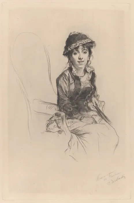 Framed Print : Portrait of Emma Dauvilliers, about 1889. Creator: Marcellin-Gilbert Desboutin Framed Print : Portrait of Emma Dauvilliers, about 1889. Creator: Marcellin-Gilbert Desboutin