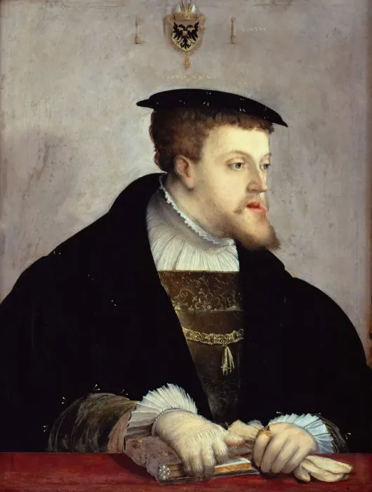 Framed Print : Portrait of the Emperor Charles V (1500-1558), ca 1532. Artist: Amberger, Christoph (ca. 1500-1562) Framed Print : Portrait of the Emperor Charles V (1500-1558), ca 1532. Artist: Amberger, Christoph (ca. 1500-1562)