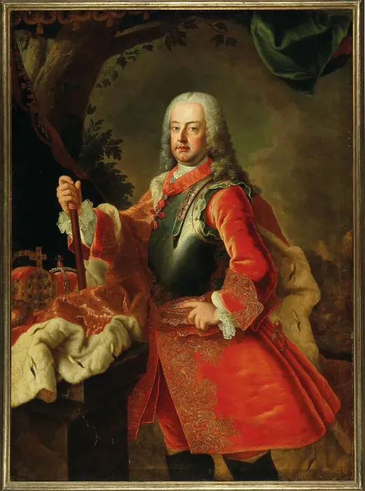Framed Print : Portrait of Emperor Francis I of Austria (1708-1765). Creator: Mijtens (Meytens), Martin van, the Younger (1695-1770) Framed Print : Portrait of Emperor Francis I of Austria (1708-1765). Creator: Mijtens (Meytens), Martin van, the Younger (1695-1770)