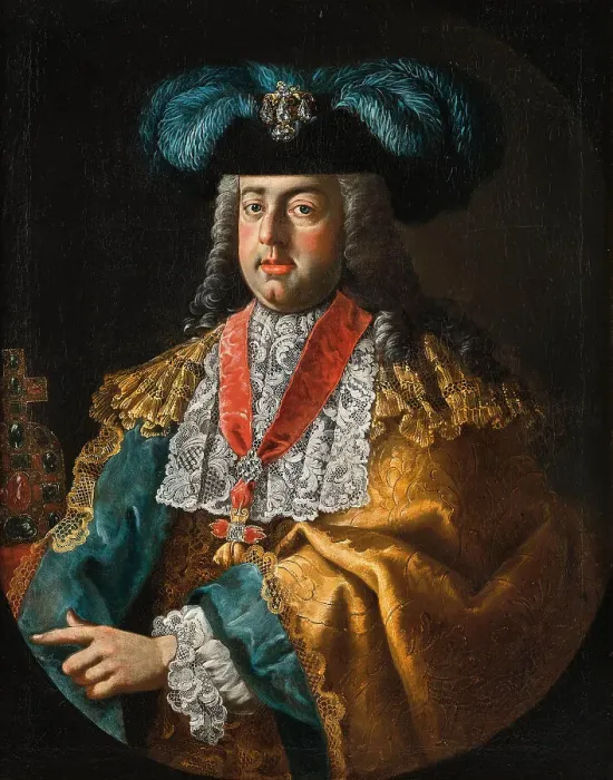 Framed Print : Portrait of Emperor Francis I of Austria (1708-1765) with the Order of the Golden Fleece... 1748. Creator: Millitz, Johann Michael (1725- 1779) Framed Print : Portrait of Emperor Francis I of Austria (1708-1765) with the Order of the Golden Fleece... 1748. Creator: Millitz, Johann Michael (1725- 1779)
