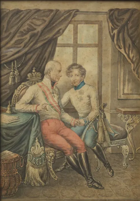Framed Print : Portrait of Emperor Frans I of Austria and the Duke of Reichstadt, c1830-1900. Creator: Schijtra Framed Print : Portrait of Emperor Frans I of Austria and the Duke of Reichstadt, c1830-1900. Creator: Schijtra