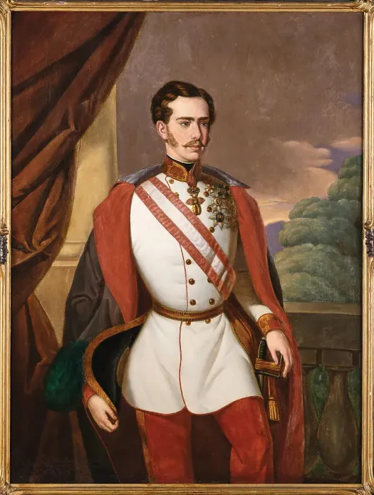 Framed Print : Portrait of Emperor Franz Joseph I of Austria (1830-1916), 1855. Creator: Peroutka; Franz (1808-?) Framed Print : Portrait of Emperor Franz Joseph I of Austria (1830-1916), 1855. Creator: Peroutka; Franz (1808-?)