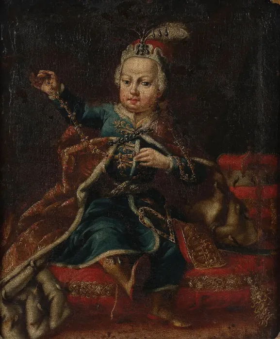 Framed Print : Portrait of Emperor Joseph II (1741-1790) as child, c.1745. Creator: Anonymous Framed Print : Portrait of Emperor Joseph II (1741-1790) as child, c.1745. Creator: Anonymous